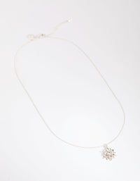 Silver Crystal Facet Flower Necklace - link has visual effect only