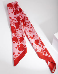 Red & Blush Floral Fabric Bandana Hair Scarf - link has visual effect only