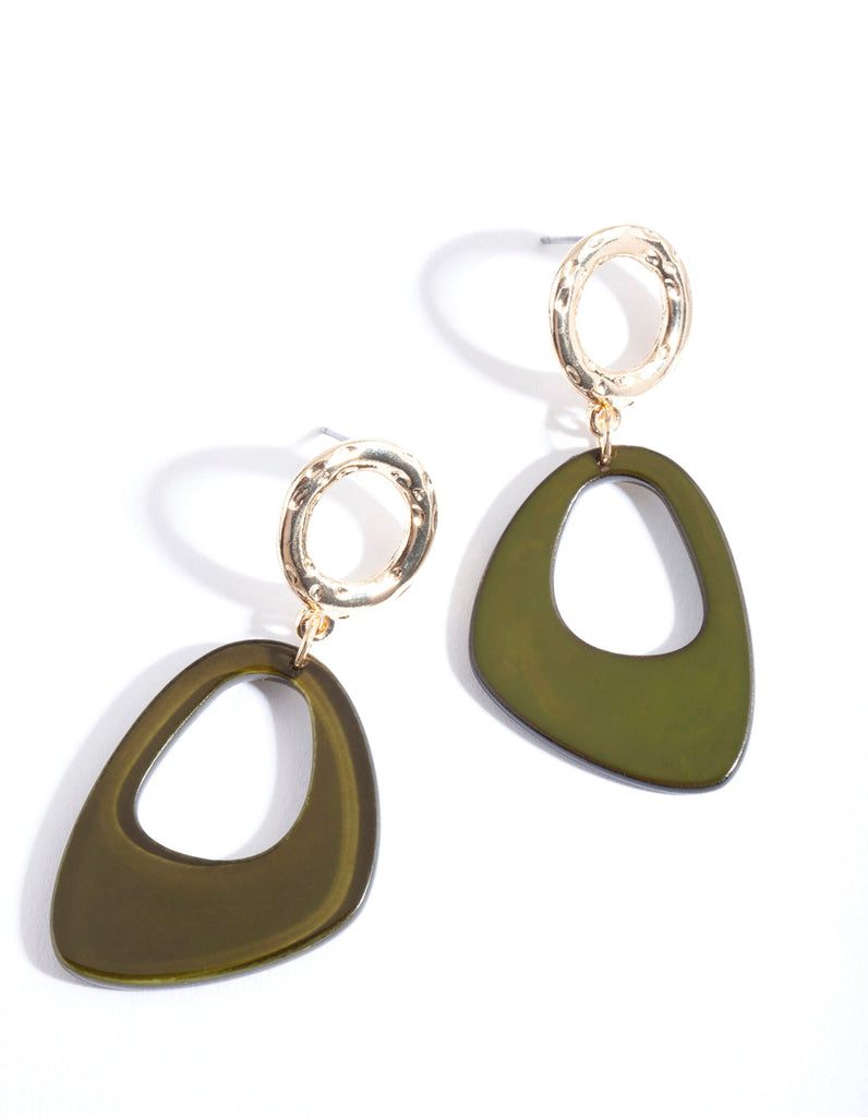 Green Organic Drop Earrings - Lovisa