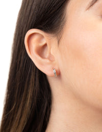 Silver Glitter Huggie Earrings - link has visual effect only