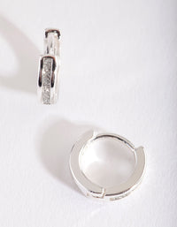 Silver Glitter Huggie Earrings - link has visual effect only