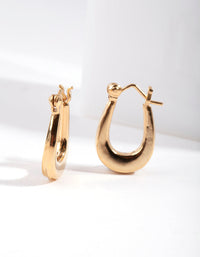 Gold Plated Sterling Silver Oval Hoop Earrings - link has visual effect only