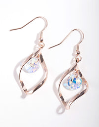 Rose Gold Diamond Simulant Crystal Earrings - link has visual effect only