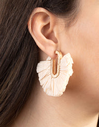 Raffia Fan Hoop Earrings - link has visual effect only