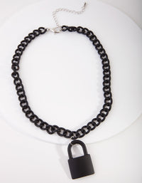 Black Chain Padlock Necklace - link has visual effect only