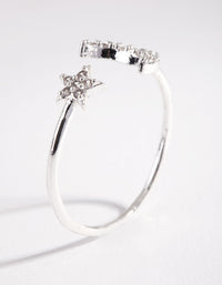 Silver Cubic Zirconia Moon & Star Ring - link has visual effect only