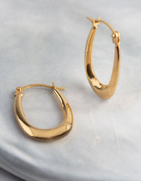 9ct Gold Polished Oval Creole Hoop Earrings - link has visual effect only