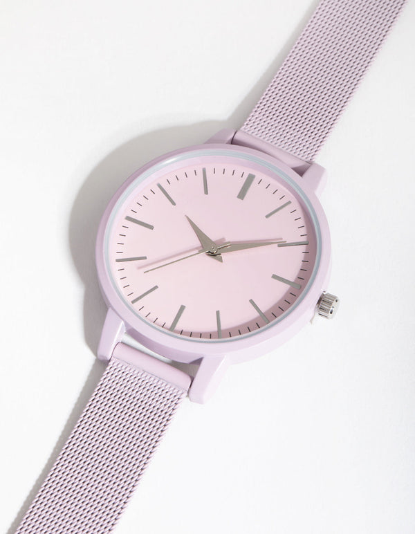 Lilac Simple Mesh Strap Watch