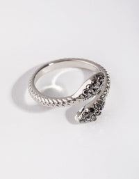 Gunmetal Crystal Snake Ring - link has visual effect only