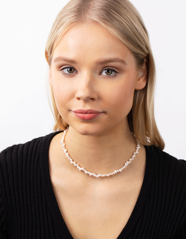 Silver Plated Freshwater Pearl Short Necklace - Lovisa