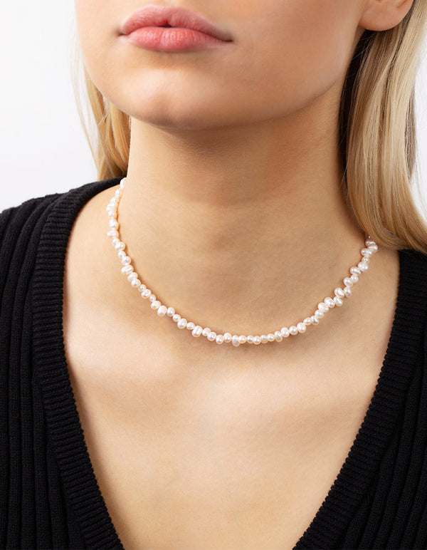 Silver Plated Freshwater Pearl Short Necklace - Lovisa