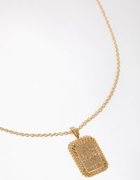 18ct Gold Plated Sun Card Necklace - link has visual effect only