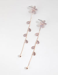 Rose Gold Flower Vine Drop Earrings - link has visual effect only