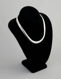 Silver Plated Brass Flat Curb Chain Necklace - link has visual effect only