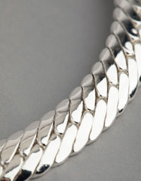 Silver Plated Brass Flat Curb Chain Necklace - link has visual effect only