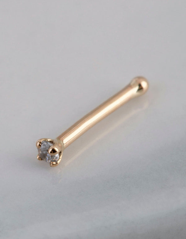 9ct Gold Micro Cubic Zirconia Nose Stud