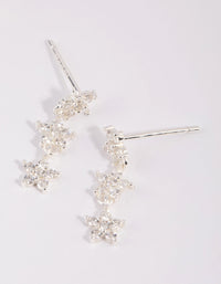 Sterling Silver Triple Star Drop Earrings - link has visual effect only