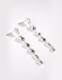 Silver Descending Diamante Drop Earrings - link has visual effect only