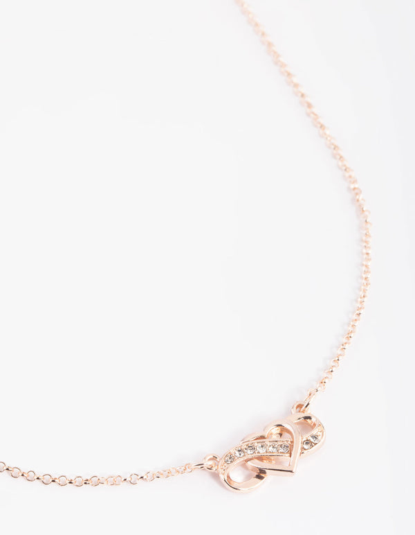 Rose Gold Diamante Adjustable Chain Necklace - Lovisa