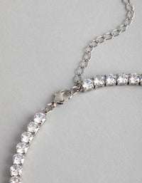 Silver Cubic Zirconia Layered Statement Necklace - link has visual effect only