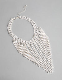 Silver Cubic Zirconia Short Curtain Choker - link has visual effect only