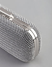 Silver Diamante Rounded Rectangular Clutch - link has visual effect only