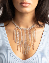 Gold Diamante Fringe Necklace - link has visual effect only