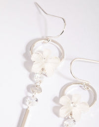 Silver Flower Drop Earrings - link has visual effect only