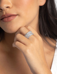 Rhodium Baguette Cubic Zirconia Ring - link has visual effect only