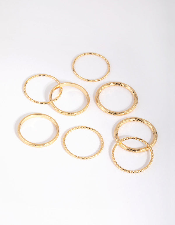 Lovisa Gold Glitter Geometric Ring Pack - ShopStyle