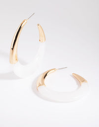 White Swirl Acrylic Hoop Earrings - link has visual effect only