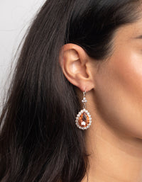 Rose Gold Diamante Drop Earrings - link has visual effect only