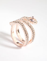 Rose Gold Diamante Snake Ring - link has visual effect only