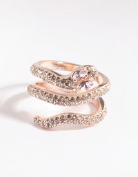 Rose Gold Diamante Snake Ring - link has visual effect only