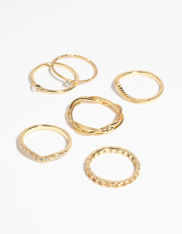 Gold Dainty Clover Ring Pack - Lovisa