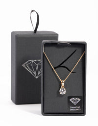 Gold Round Cubic Zirconia Necklace - link has visual effect only