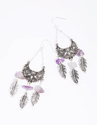 Amethyst Fan Drop Earrings - link has visual effect only