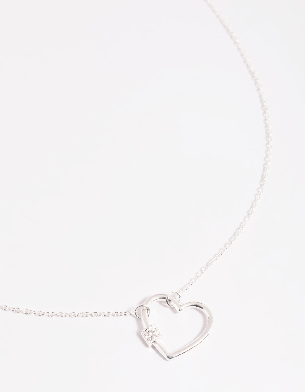 Heart in Cross Necklace in Sterling Silver