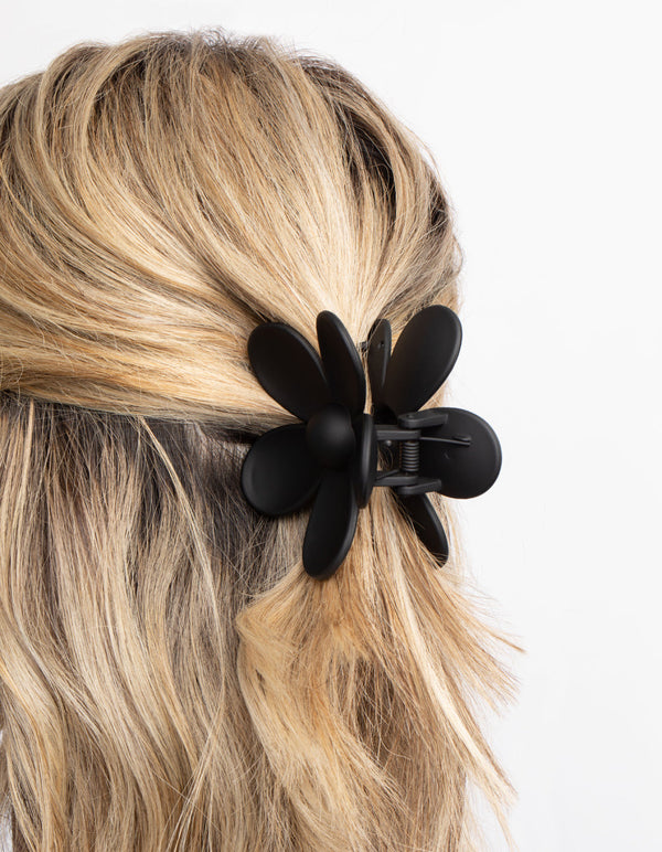 90s Black Daisy Flower Claw Clip Lovisa