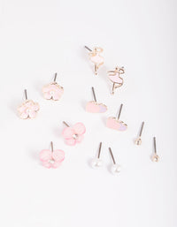 Kids Ballet Flower Stud Earring 6-Pack - link has visual effect only