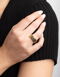 Gold Plated Textured Band Ring - link has visual effect only