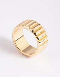 Gold Plated Textured Band Ring - link has visual effect only