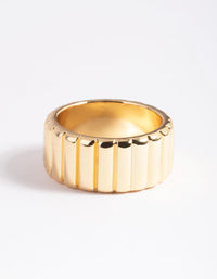 Gold Plated Textured Band Ring - link has visual effect only