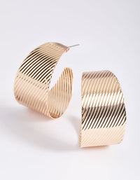 Gold Textured Hoop Earrings - link has visual effect only