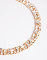 Gold Cubic Zirconia Statement Bracelet - link has visual effect only