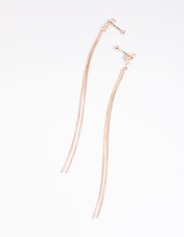 Rose Gold Ball Drop Earrings