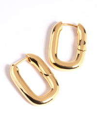 Gold Plated Rectangle Hoop Earrings - link has visual effect only