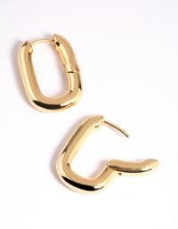 Gold Plated Rectangle Hoop Earrings - link has visual effect only