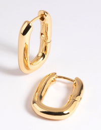 Gold Plated Rectangle Hoop Earrings - link has visual effect only