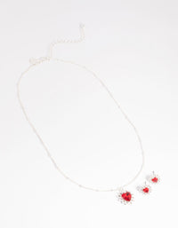 Red Heart Stone Necklace & Earrings Set - link has visual effect only